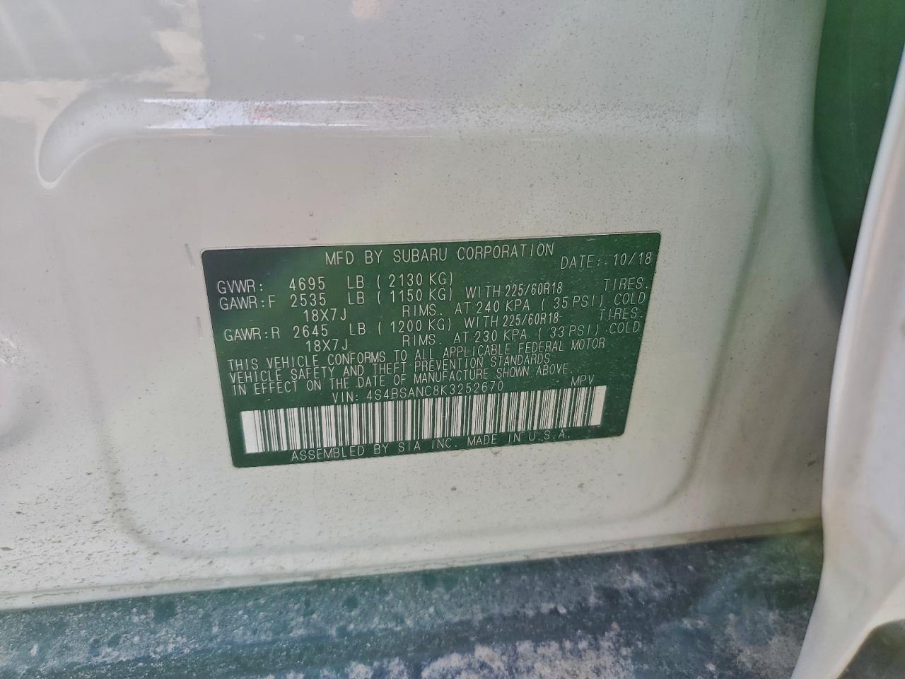 Subaru Outback 2.5i Limited Image 13